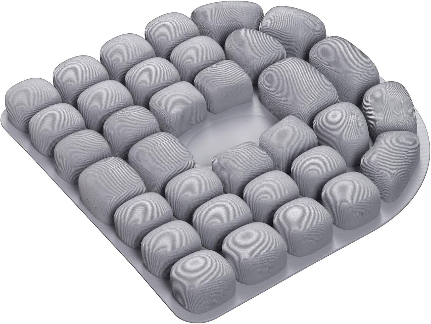 Travel Seat Cushion, Comfortable 3D Inflatable Seat Cushion for Hemorrhoid and Tailbone Pain Relief, Optimal Support for Long Sitting in Car, Air Travel, Office Chairs Etc (Gray, 16" x18")