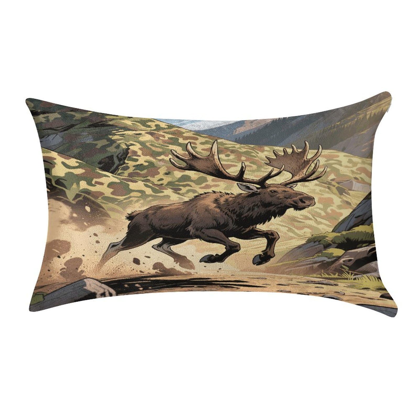 VstaDank Hunting Camo Deer Pillow Covers Rectangular Cushion Case Cozy Decorative Throw Pillowcase Luxury Lumbar Pillow Shells with Zipper Soft Velvet Pillows Shams 12 X 20 in