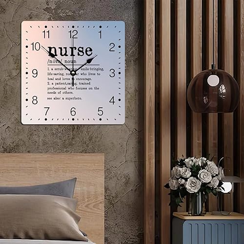 Miniatura 160 de Definición de recursos humanos Reloj de PVC con refranes inspiradores, números cuadrados, tipografía, impresión de poste de 12 pulgadas, silencioso