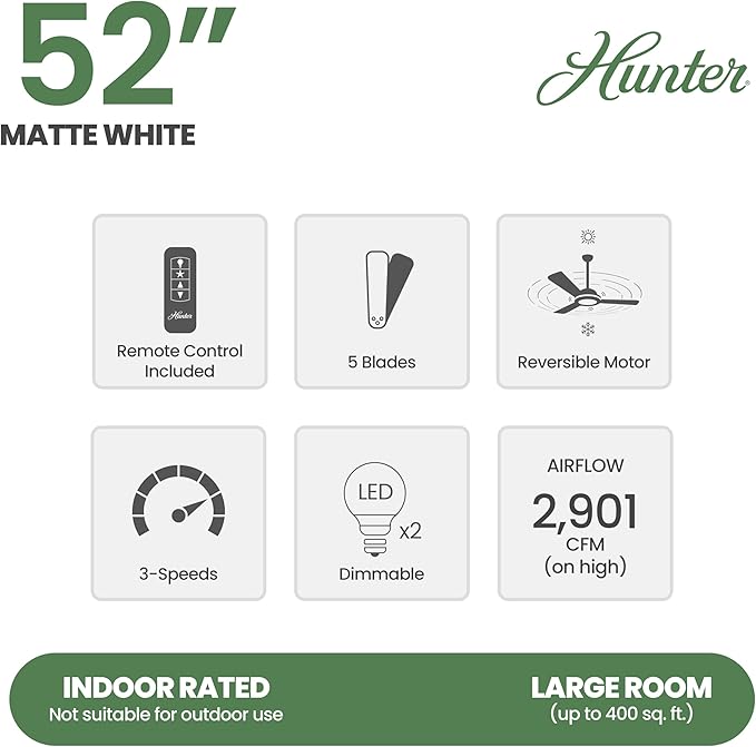 Ventilador de Techo 52 Pulgadas con Luz y Control Remoto 120 miniatura 5