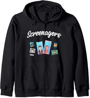 Screenagers The Digital Age Phone Smartwatch Computer Tablet Zip Hoodie