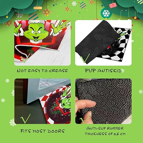 Miniatura 5 de ZHJZXH Tapete de puerta de decoración de Navidad tapete de ilusión 3D tapete antideslizante de Navidad tapete adecuado para interiores y exteriores