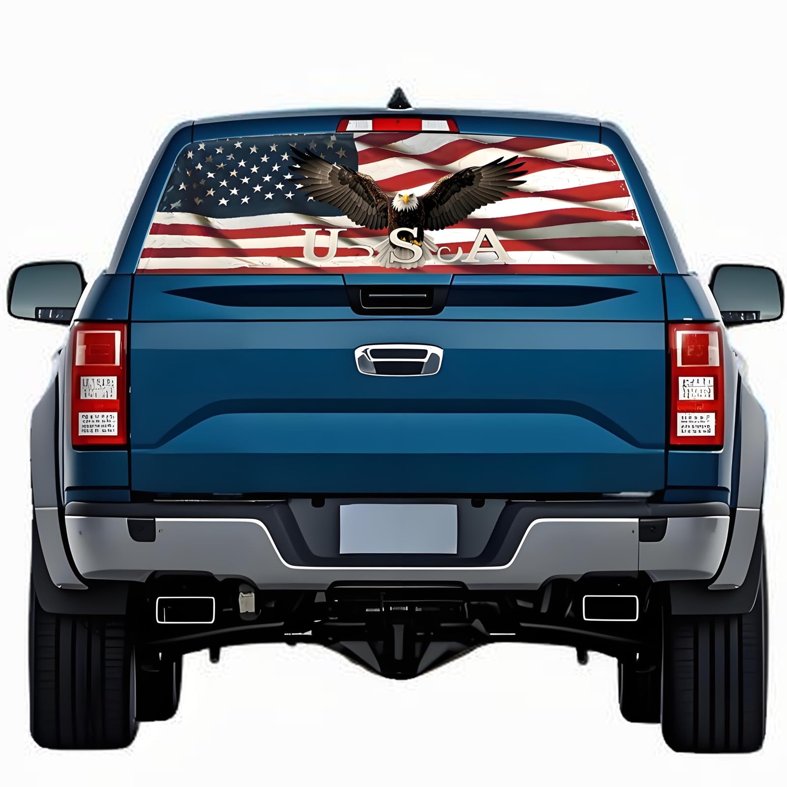 Rear Window Decals for Trucks - 65x17.3 in Back Window Decals Fit Most Pickup Trucks SUV, Vinyl American Flag Back Window Decal Truck Rear Window Graphics for Personalized Decoration