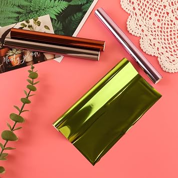 7PCS Glimmer Hot Foil - Metallic Variety Beautiful Diamond Color, 7.6x197in Fiver Rollers Hot Stamping Foil for Scrapbooking & Paper Crafts
