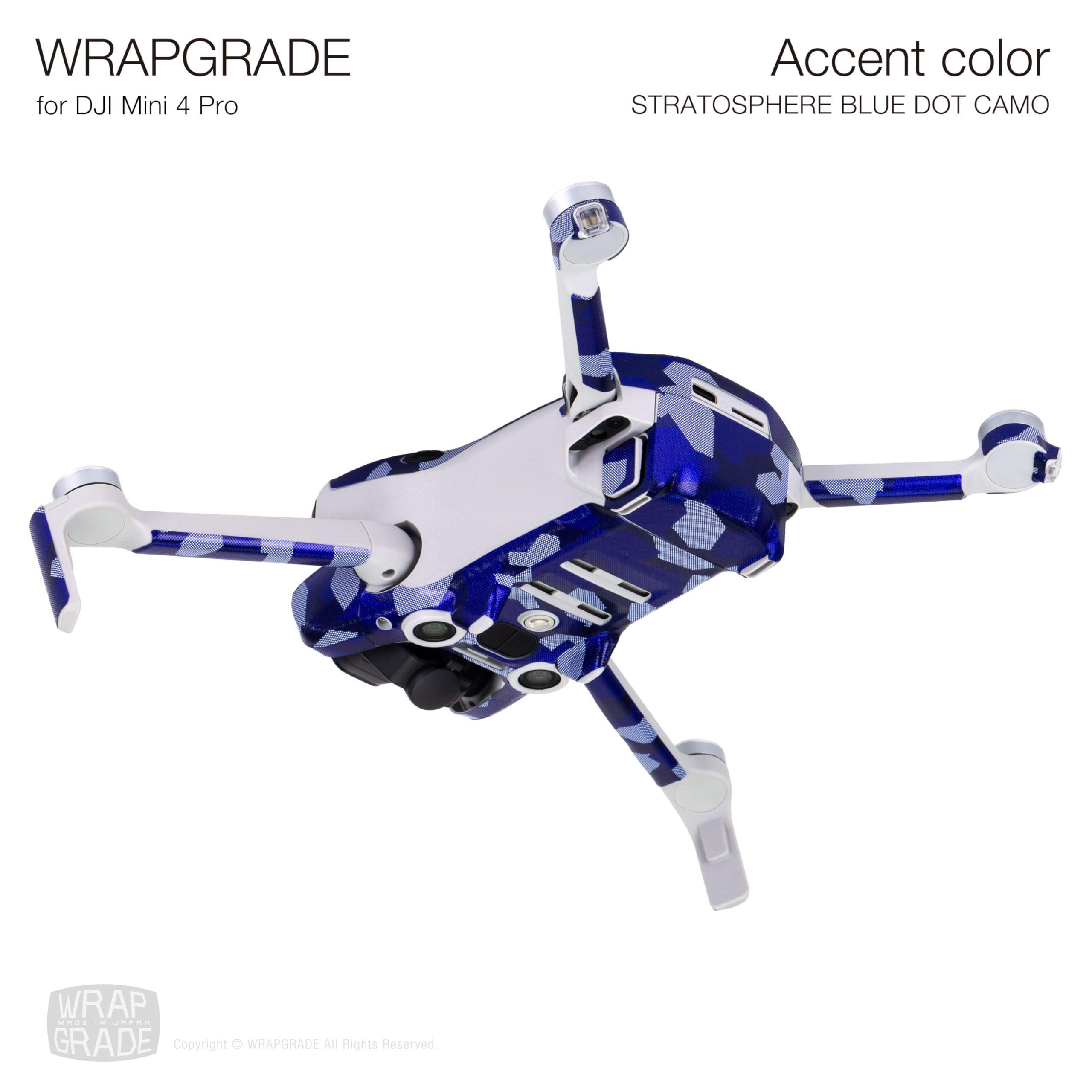 WRAPGRADE Skin Stickers Compatible with DJI Mini 4 Pro, Storatosphere Blue Dot Camo - Image 4