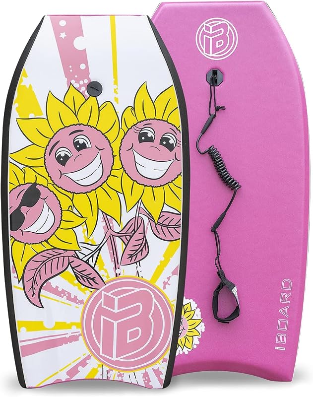 Bodyboard with Leash – EPS Core, Lightweight for Adults & Teens | Available in 33/37/41 inch Body Board Sizes with Color Options - Durable Wrist Leash for Safety and Easy Recovery