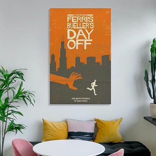 Miniatura 6 de LRefiozas Single Hanging Picture Ferris Bueller's Day Off Canvas Poster  Retro 90s Movie Print, Cool Vintage Wall Art for Bedroom, Dorm, Man Cave