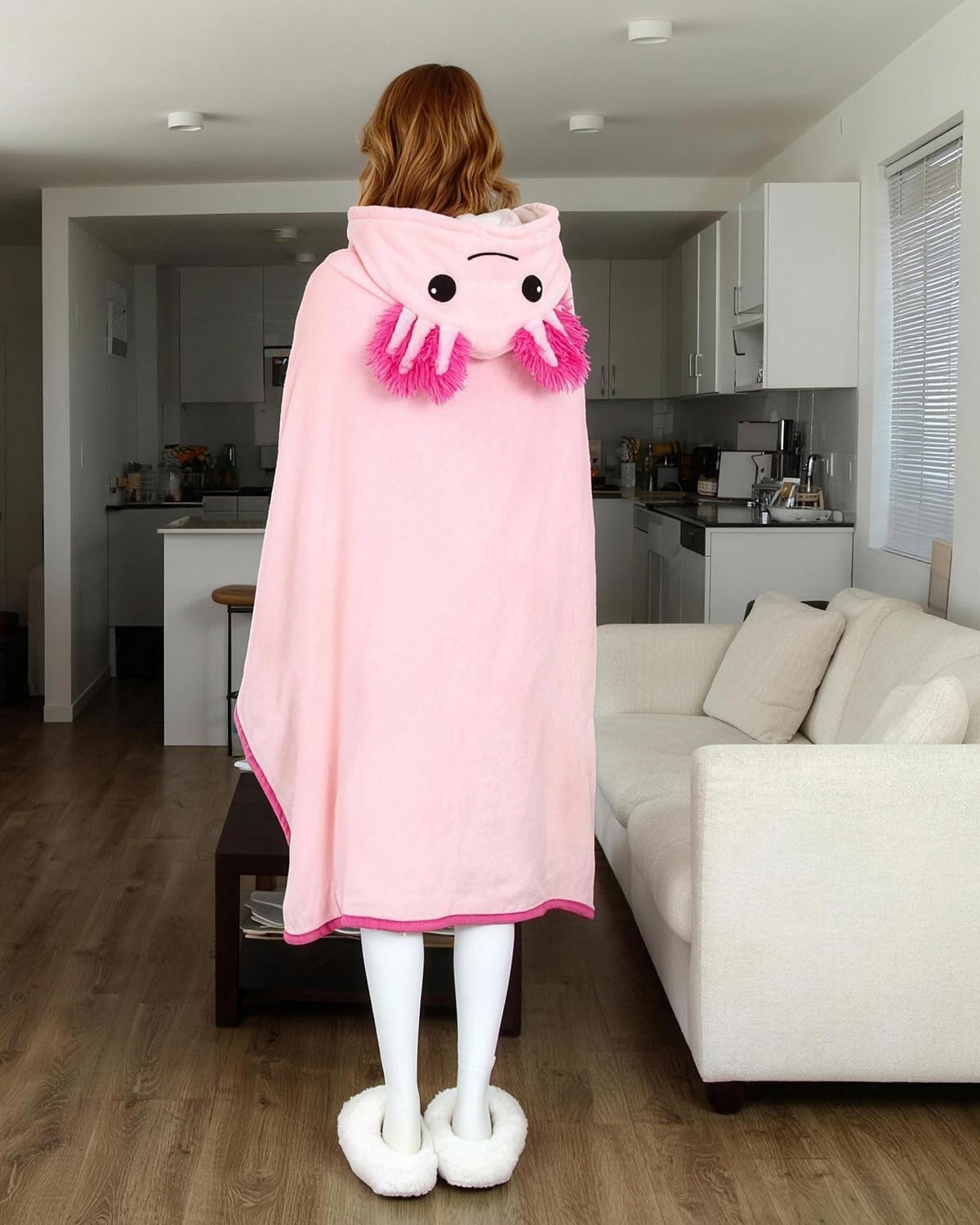 Wearable Blanket Hoodie for Women Men, Cloak Cape Coat Hooded Pancho Warm Winter Poncho with Hood Christmas Gifts