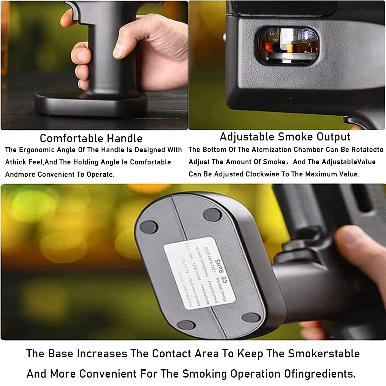 Cocktail Flavour Jet Gun, Cocktail Smoke Bubble Gun, PrzenośNy RęCzny Pistolet Do Rozpylania Dymu, Koktajli, Wina I Sera Klasy Premium