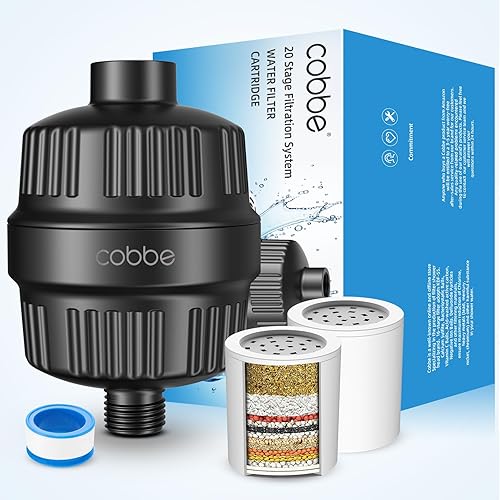 Cobbe Filtro de ducha para cabezal de ducha de agua dura, con cartuchos de filtro reemplazables, filtro de agua de ducha de alto rendimiento para disponible en Yaxa Peru