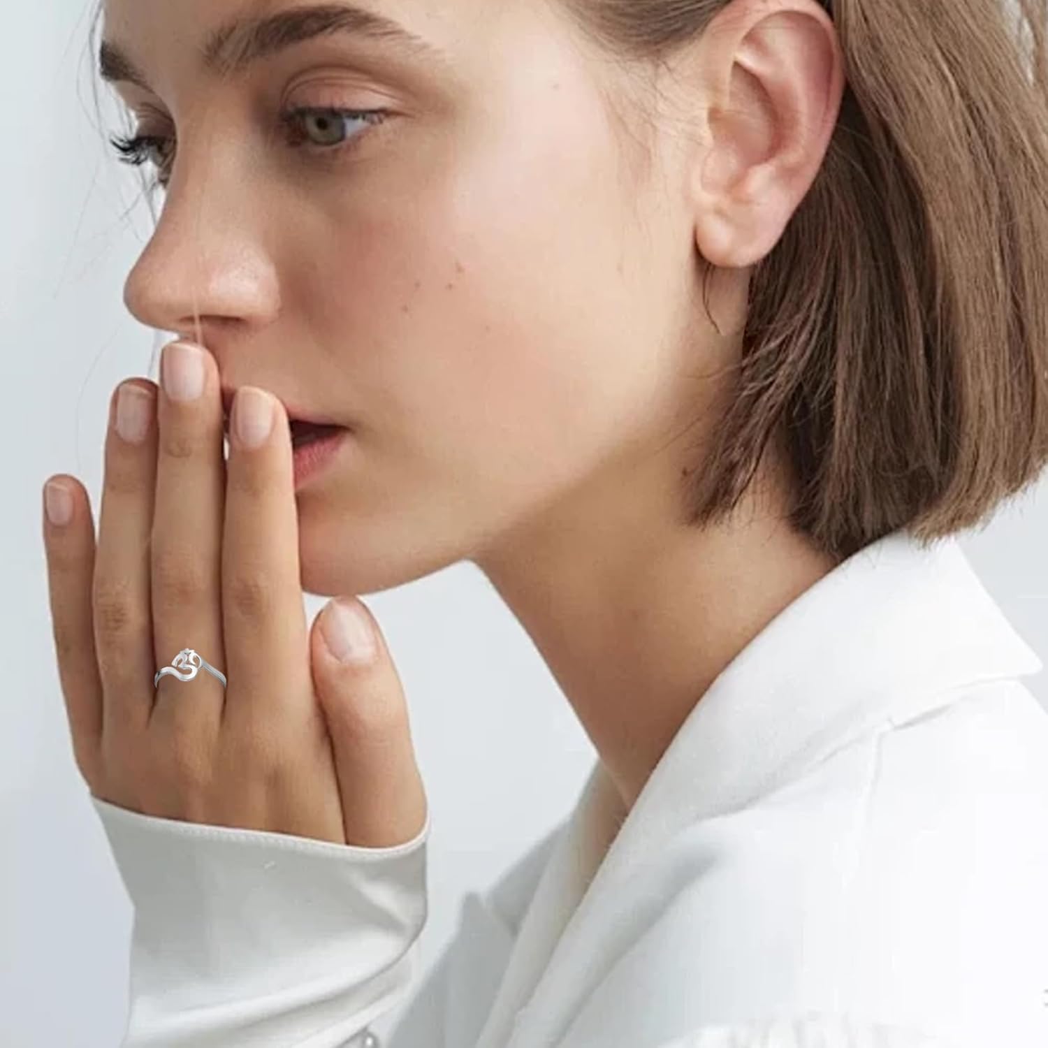 Lotus Flower Om Ohm Aum Symbol Ring Yoga Adjustable Open Rings Promise Rings Flower of Life Filigree Band Finger Ring Jewelry for Women Men - Image 3