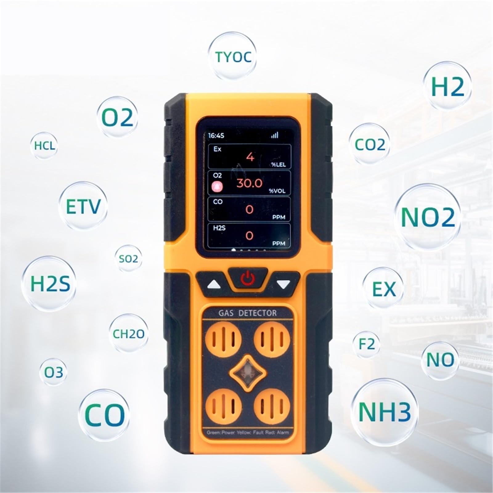 Detector de Gas for Espacios confinados, detección de Fugas en tuberías, Detector portátil de metano, Helio, nitrógeno, Co2, Co Nox(2 in 1 Gas Detector)