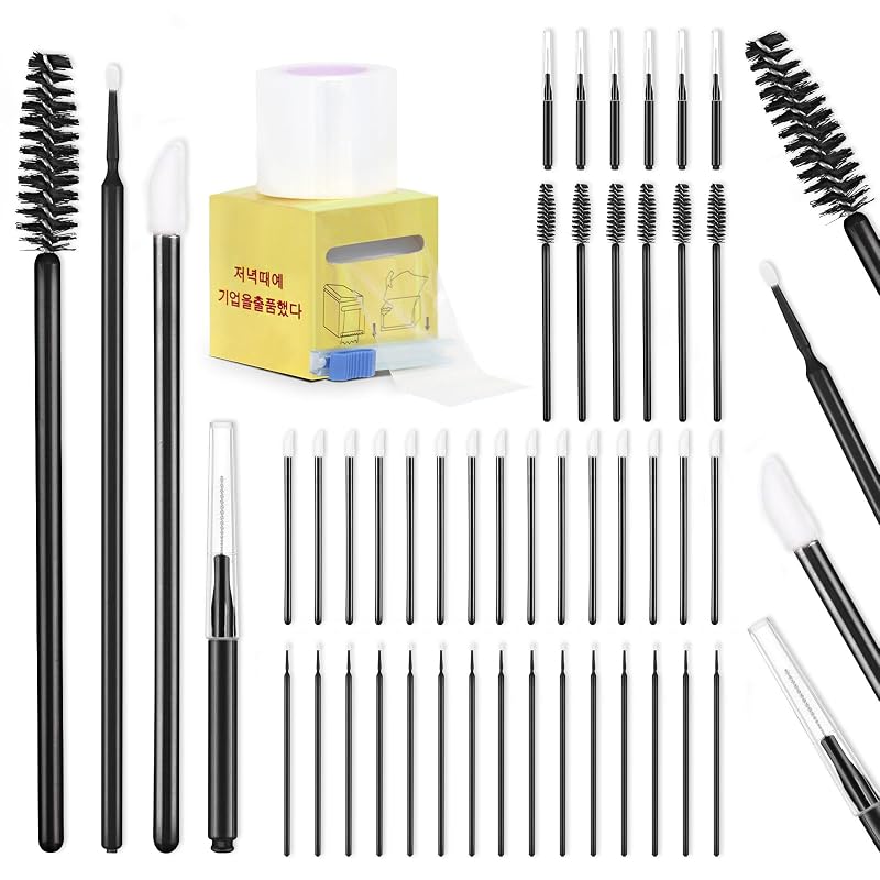 Kit DLUGOPIS para Sobrancelhas com Filme Plástico e Pincéis, 60 Peças, Preto
