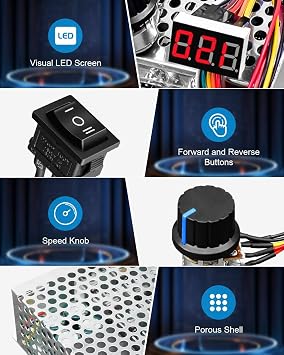 DC Motor Speed Controller, Max PWM 3500W, DC 10V-55V & 100A Brush