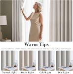 H.VERSAILTEX Linen Textured Curtain 84 Inches Long for Bedroom/Living Room Thermal Insulated Grommet Linen Look Curtain Drapes Primitive Textured Burlap Effect Window Drapes 1 Panel - Ivory