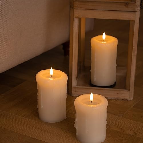 Miniatura 3 de ANGELLOONG Velas sin llama con control remoto, velas que funcionan con pilas con llama parpadeante, velas LED falsas con temporizador eléctrico para