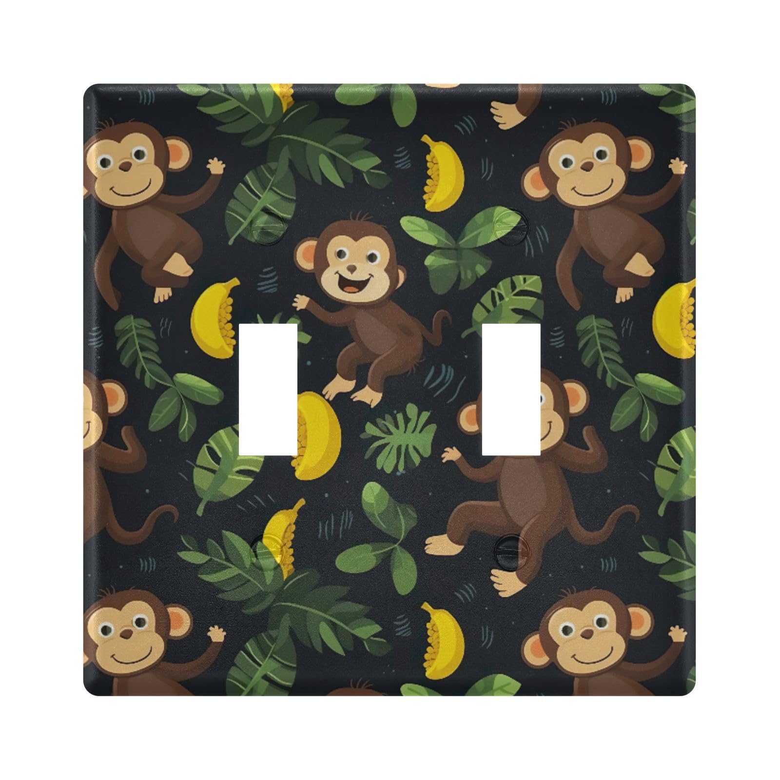 UMIRIKO Cute Monkey Banana Light Switch Cover Plate Covers Decorative Double Toggle Home Decor 202a8873