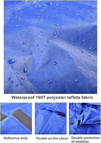 Vista 4 de UNISTRENGH Poncho impermeable Ripstop con capucha versátil, impermeable, impermeable, impermeable, para senderismo, senderismo, senderismo