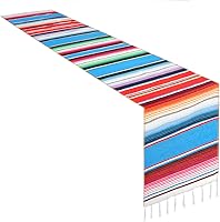 Vista 29 de Table Runner Mexican Handwoven Cotton Serape for Party Wedding and Home Decorations,14x108Inch, Long (1, 14x108/Purple)