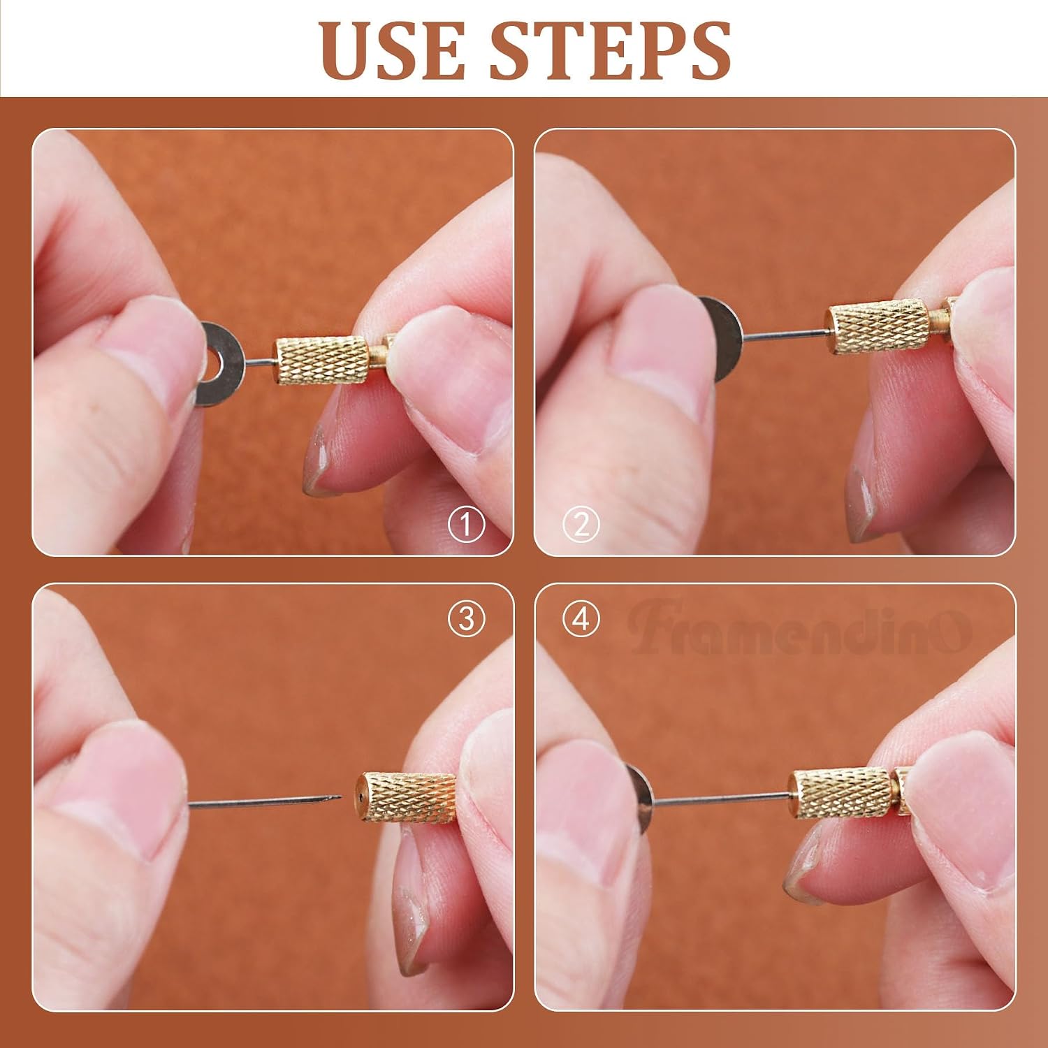 Framendino, 12 Pack Leather Suture Positioning Needle Located Pin for Hand Stitching Making