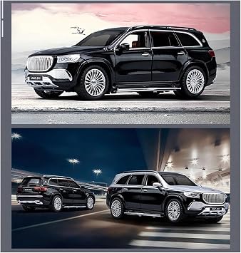 Scale Finished Model Car 1: 24 For Maybach Gls600 Mini Static Scale Alloy Metal Die-cast Car Model Creative Display Decoration Miniature Replica Car(Black)