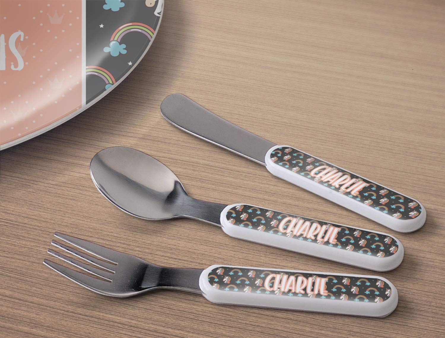 Personalized Unicorns Kid's Flatware