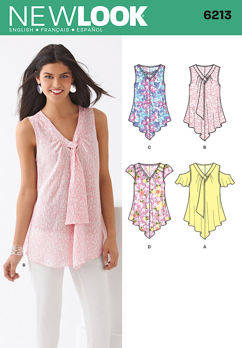 Patron de couture blouse New Look NL6213 guide de coupe haut femme