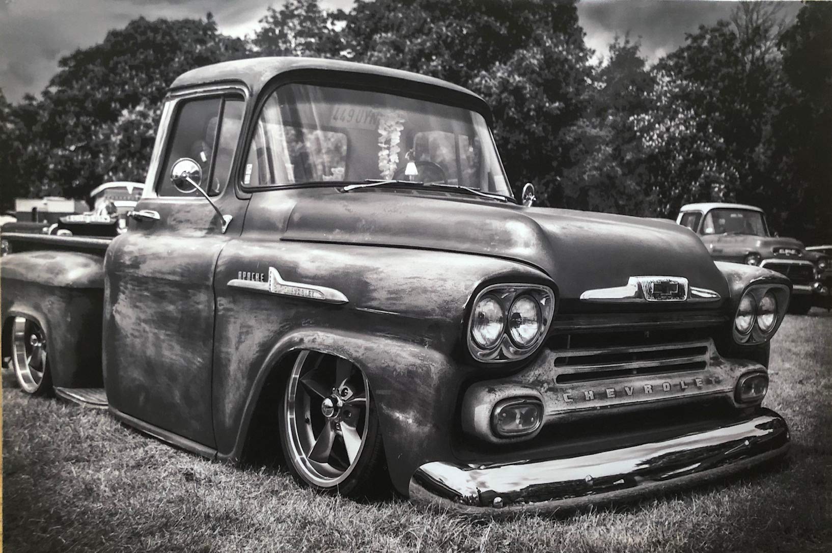 Samarkand - Lights LED-Bild mit Beleuchtung LED- Bilder Leinwandbild 65 x 45 cm Leuchtbild US CAR/OLDTIMER/PICKUP Wandbild