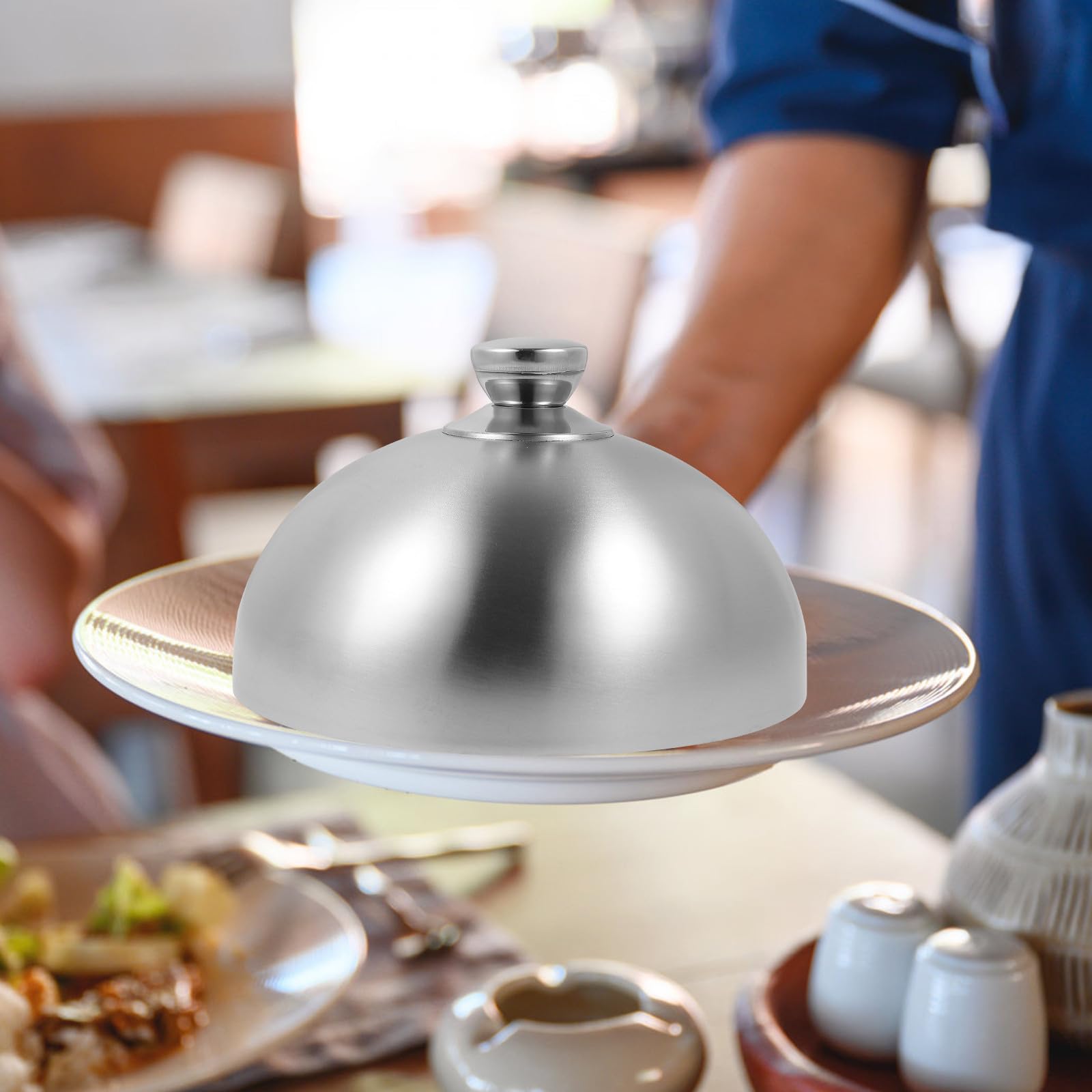 Coperchio per Alimenti in Acciaio Inox 26 CM, Copertura per Verdure e Bistecche, Protezione Alimentare per Ristoranti e Cucine Professionali