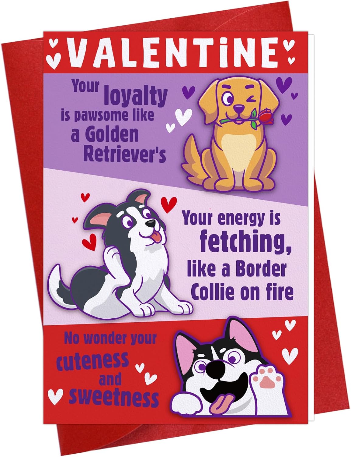Amazon.com : D4DREAM Golden Retriever Valentines Day Card for Him Her ...