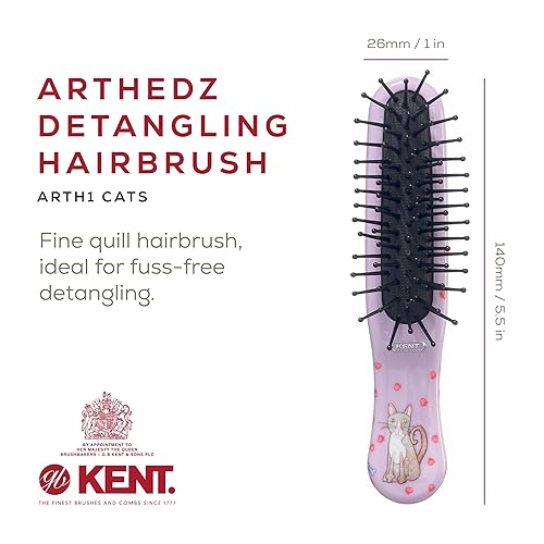 Miniatura 16 de Kent ARTH1 - Cepillo de pelo para bebés, cepillo para niños, cepillos pequeños para cabello y cepillo de viaje, desenredante de cabello con cerdas