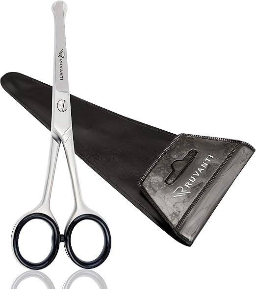 RUVANTI Round Headed Nose Hair Scissors/Safety Scissors for Kids & Infants 5.2