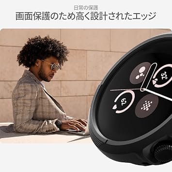 Spigen Google Pixel Watch 3 / 2 / 1 41mm Case Drop Shock Absorption Simple Installation Slim Lightweight Scratch Protection Cover Liquid Air ACS03073 Matte Black