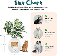 Vista 56 de Good Pet Stuff Kit original de caja de arena oculta y forro reutilizable, maceta redonda cerrada con plantas artificiales, sistema de filtro de olor