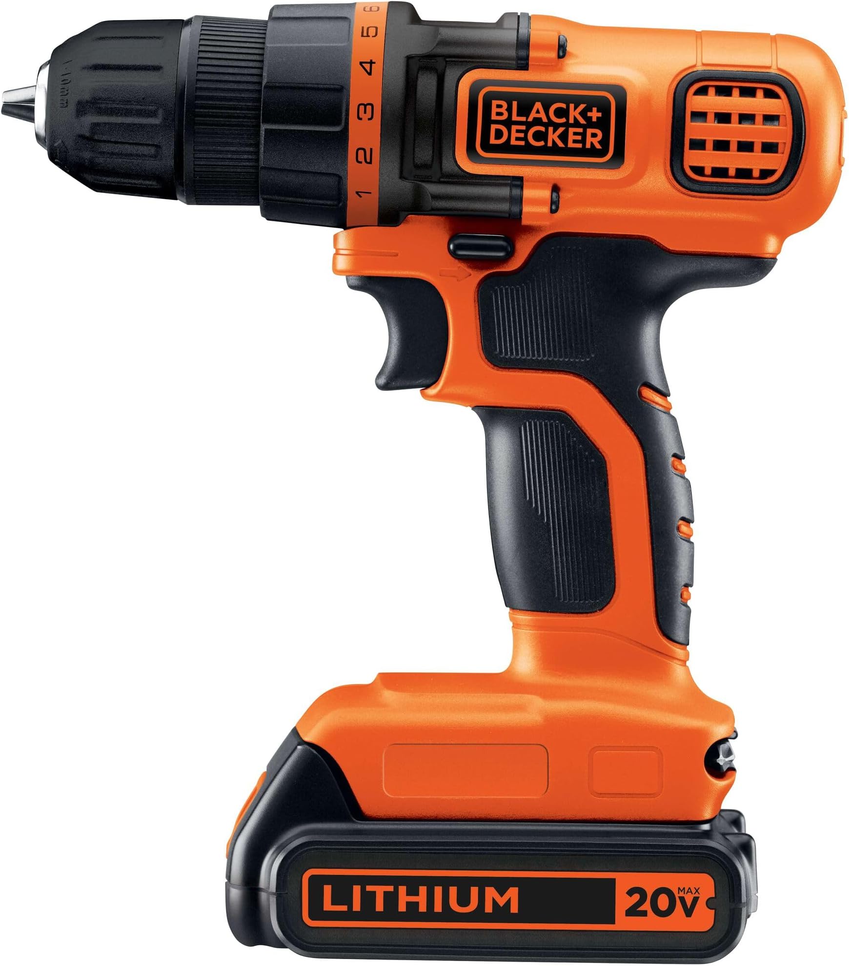 20V MAX Cordless Drill and Driver, 3/8 Inch, With LED Work Light, Battery and Charger Included (LDX120C)