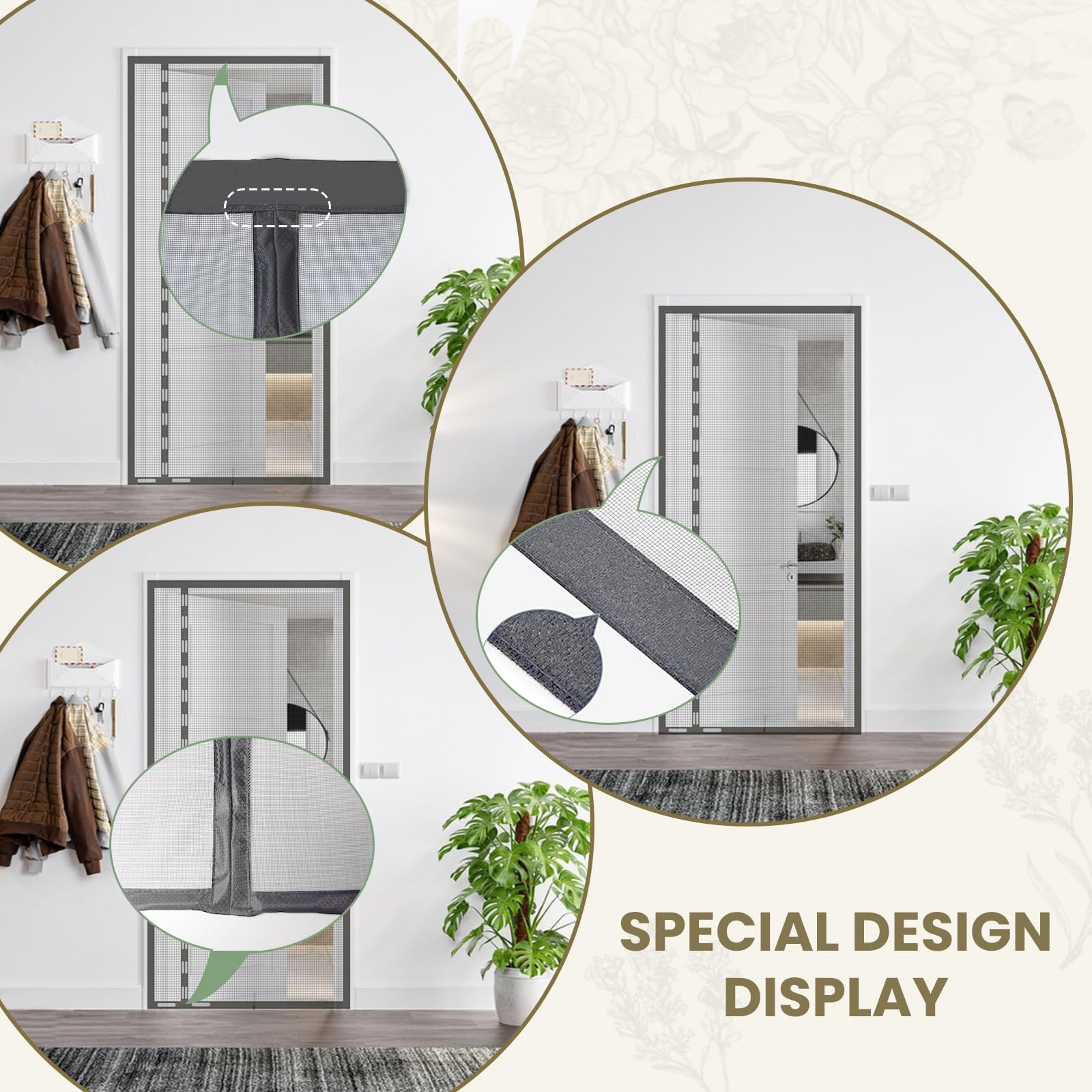 MAGICDOOR Fibreglass Magnetic Screen Door, 90x210cm Side Opening ANI-Mosquito Net for Fly Screen Windows Fine Mesh - Image 3