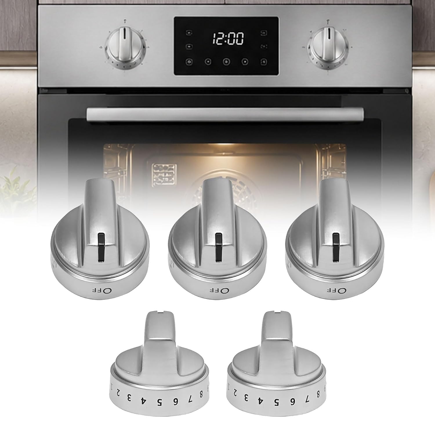 XQSMWF 5 Pack Gas Stove Knobs WB03X24818 fit for GE Adora Range Cooktop
