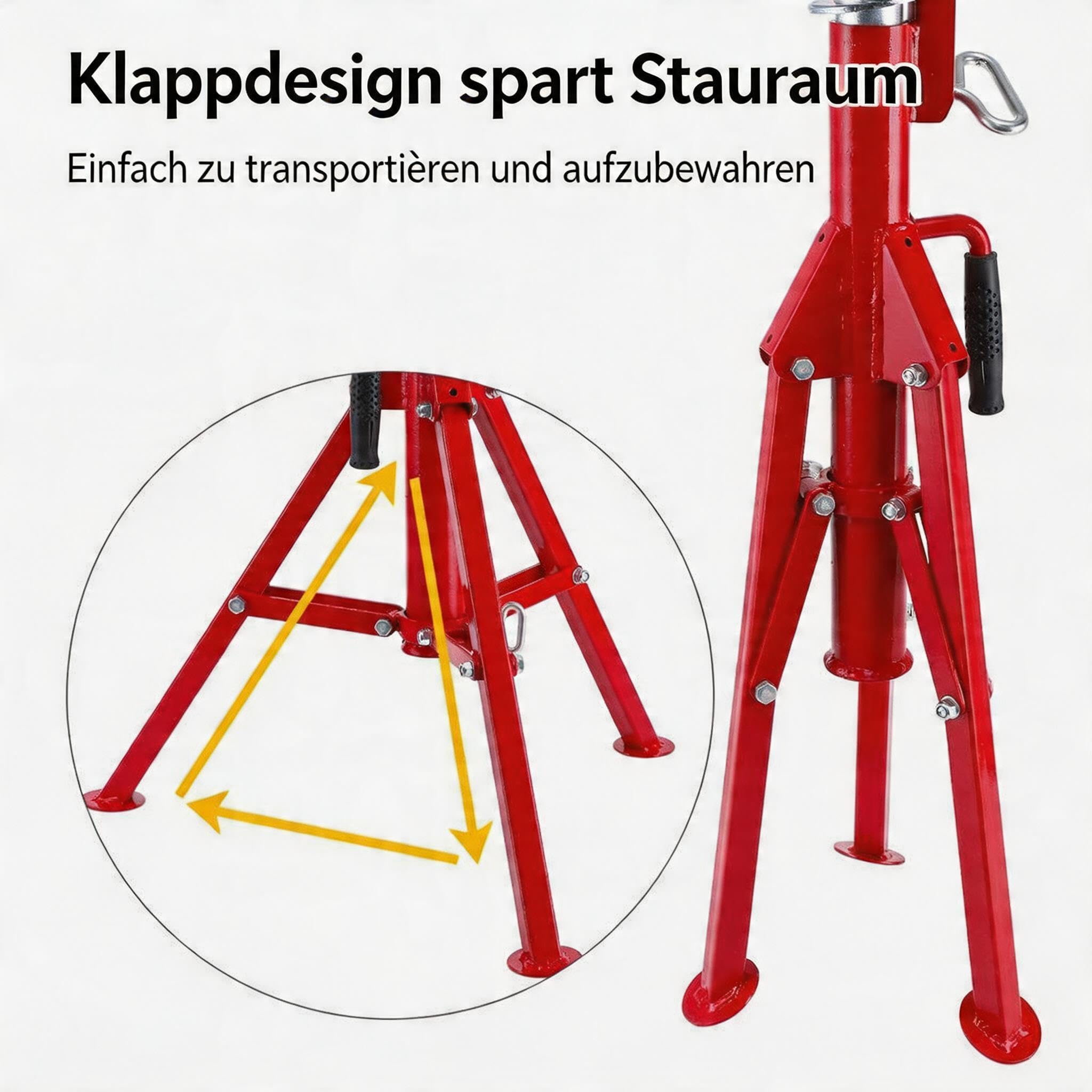 GarveeTech 1134kg Rohrständer v-Kopf Klappbar Höhenverstellbar Profi | 1/8" bis 12" Rohre; Kohlenstoffstahl; Tragbar; Rohrstütze; Schweißzubehör; Montage; Sicherer Stand; Baustelle; Robust