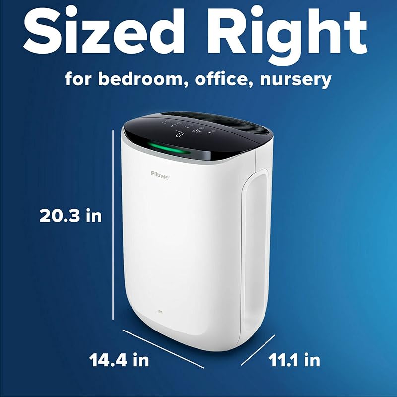 Filtrete Smart Air Purifier & Air Quality Monitor Medium Rooms, up to 150 sqft, Alexa enabled, Wi-Fi Simple Setup, True HEPA Filter for Allergens, Dust, Bacteria, & Viruses, Alexa smart reorders image 2