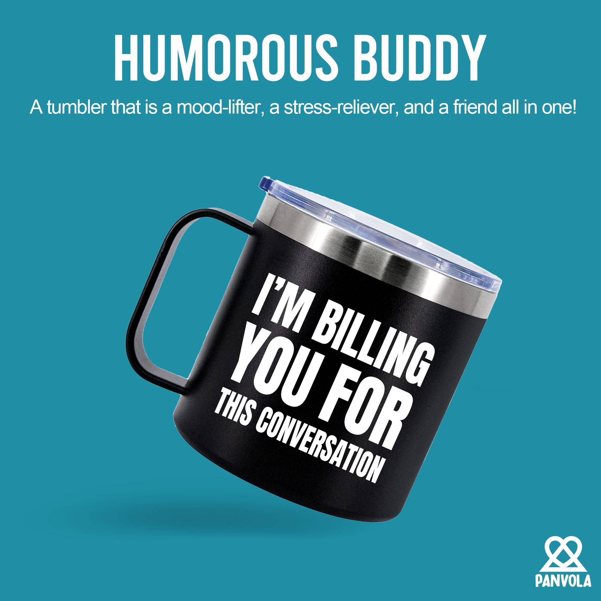 Panvola I'm Billing You For This Conversation Lawyer Gifts izolowany kubek do kawy 400 ml z uchwytem i pokrywką kemping podróże kubki termiczne