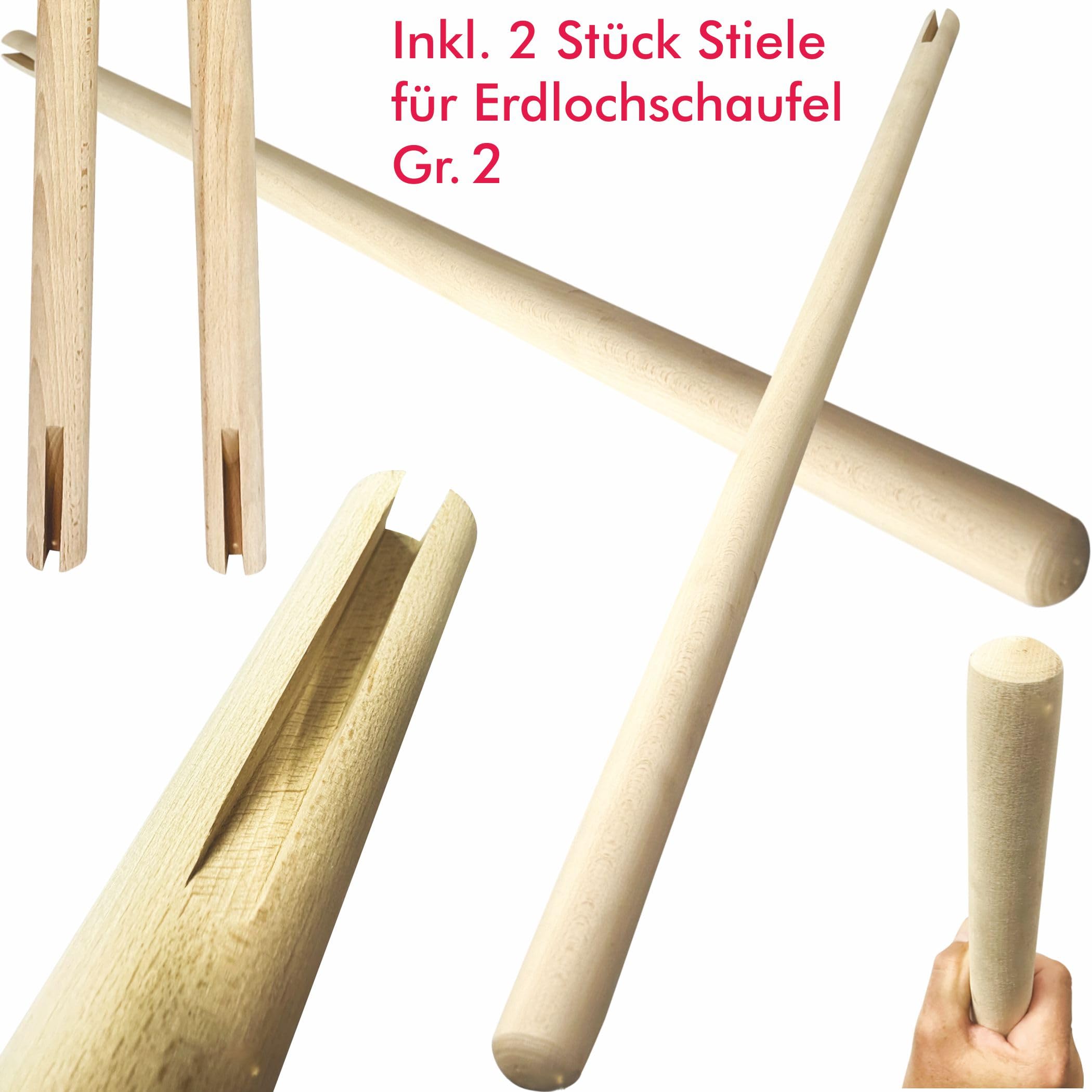 Erdlochschaufel 15-32 cm Gr.2 Lochspaten mit 2 Hartholzstiele