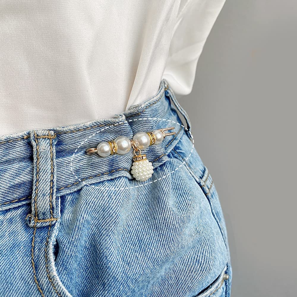 Broche de Perlas 4 Piezas Broche de Mujer Imitación Imperdibles para Suéteres Camisas