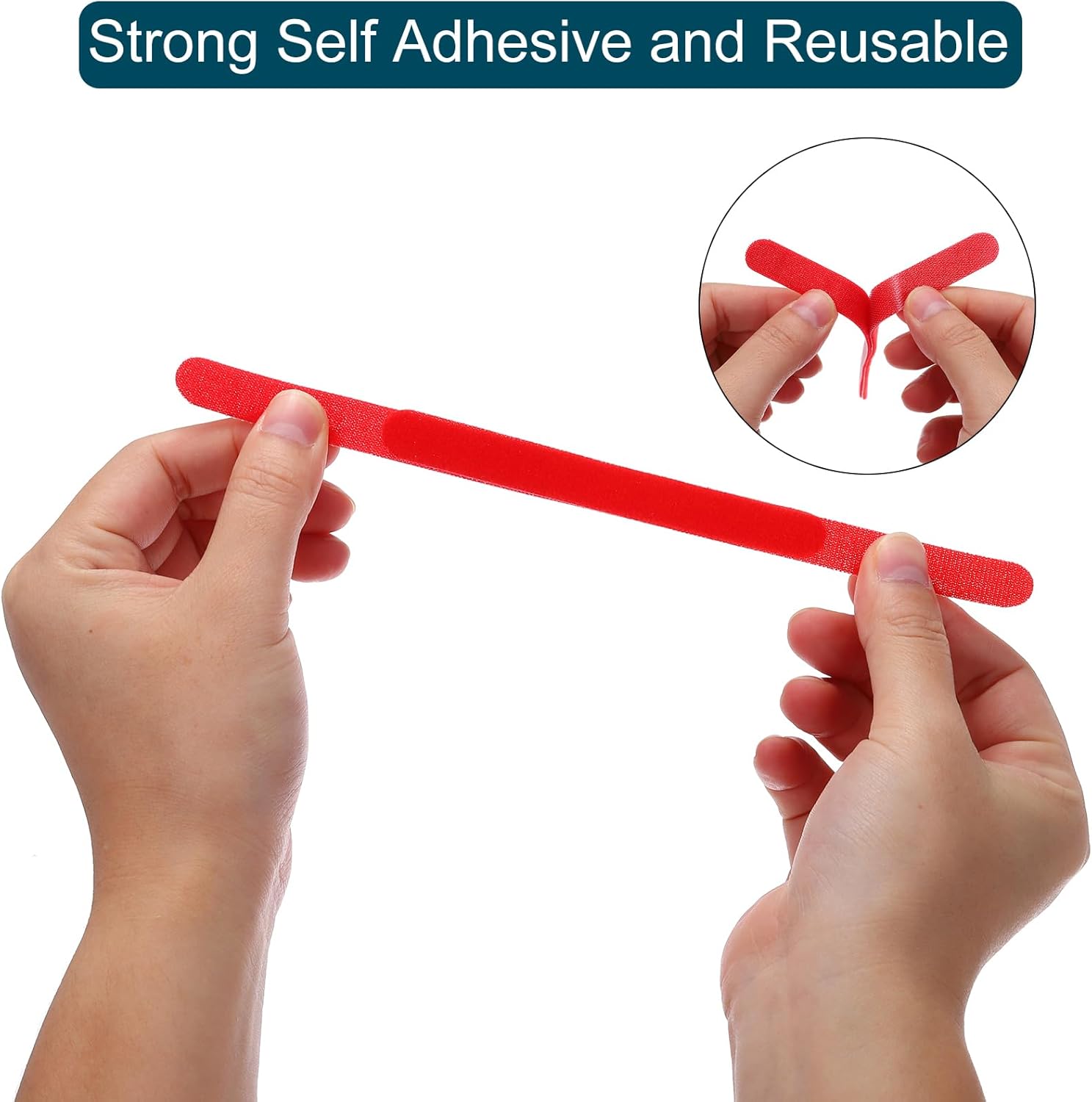 MECCANIXITY 50PCS Red Cable Ties 6 Inch, Reusable Wire Straps Adjustable Cable Cord Management for Electronics Computer