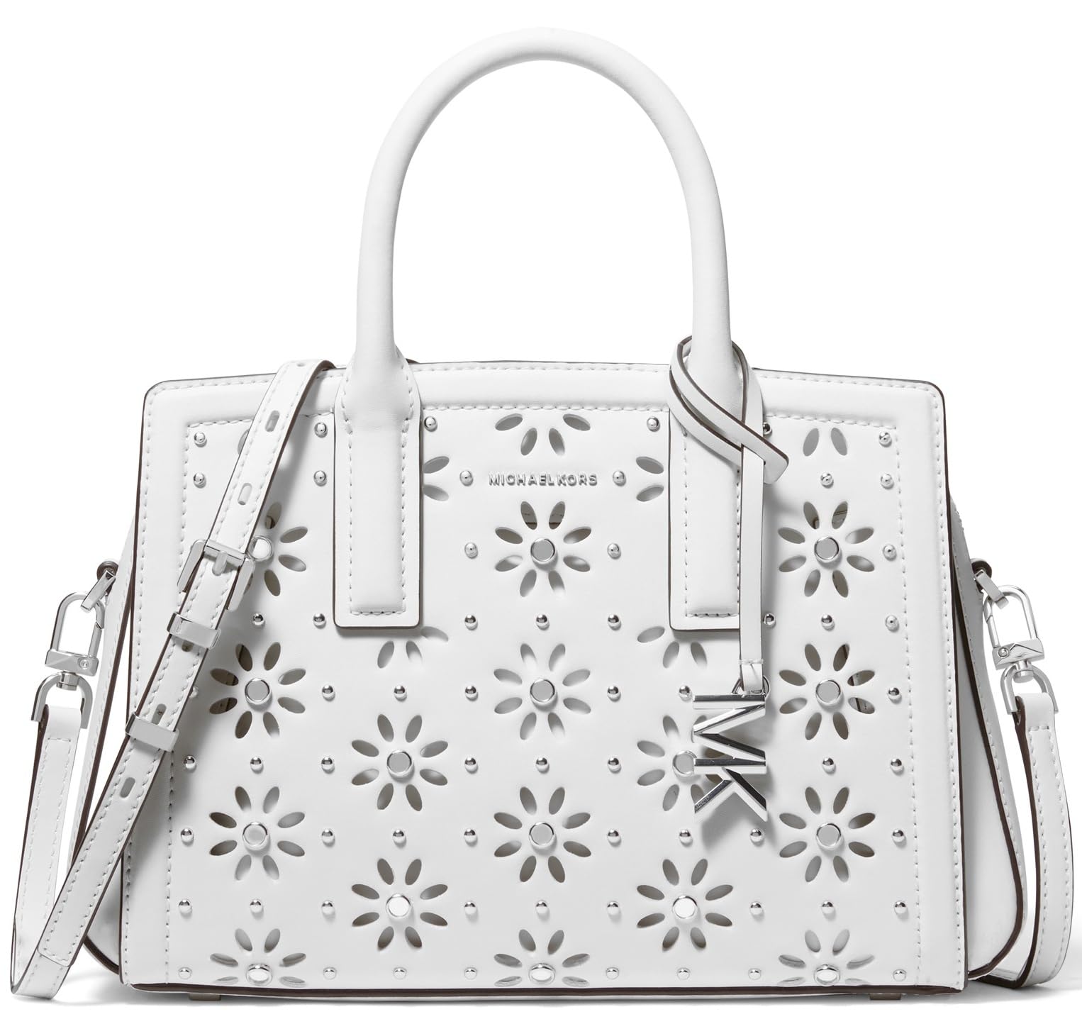 Michael Michael Kors Women's White Laila Small Satchel, Sports Direct