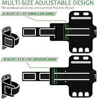 Vista 3 de Soporte para teléfono con brazo para correr, brazalete celular, iPhone 13 12 11 Pro Max/XR/8 7 6s Plus, Samsung Galaxy A/S/Note, LG, Moto, Pixel
