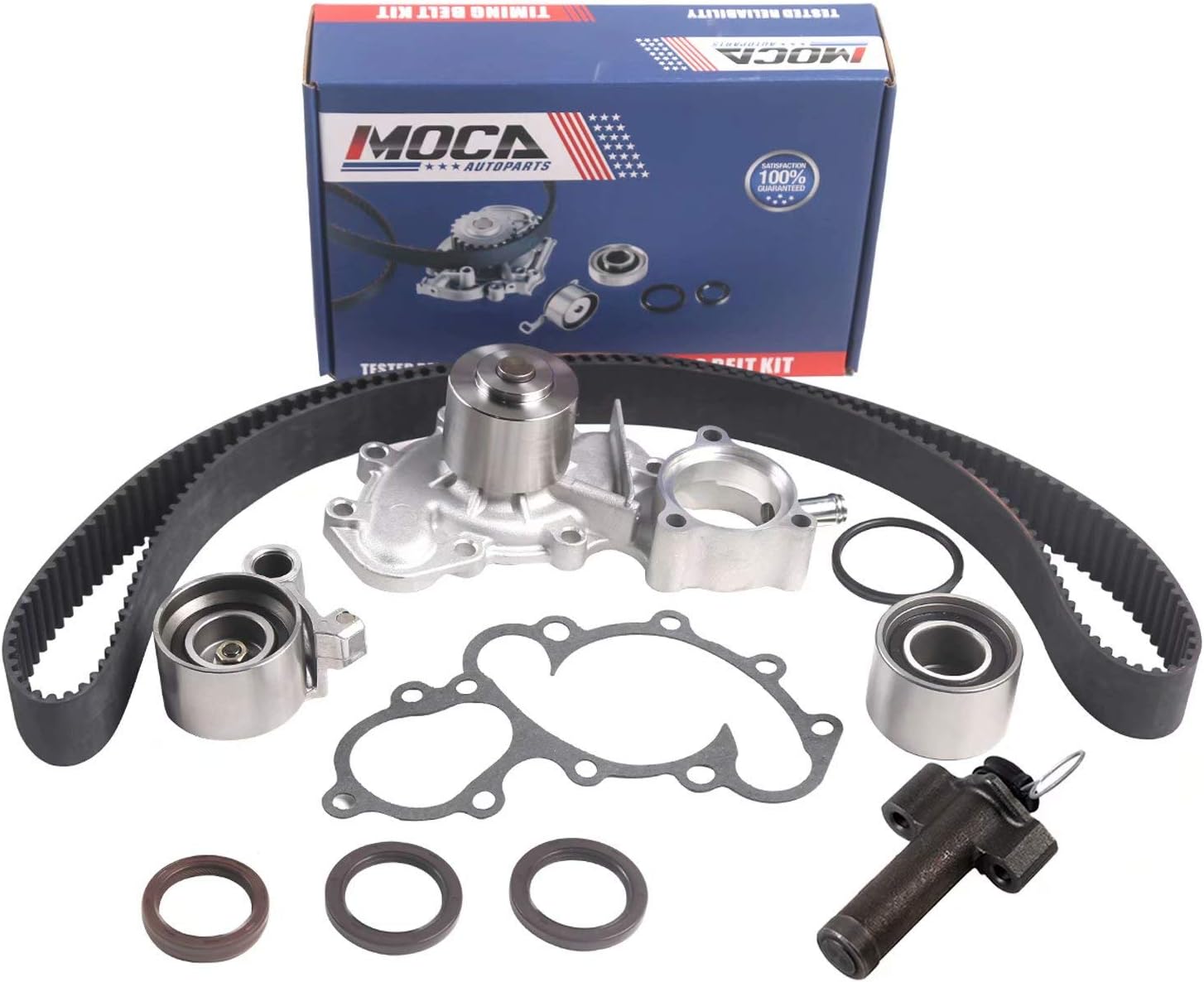 MOCA Timing Belt Kit Water Pump with Hydraulic Tensioner Adjuster for Toyota 96-02 4Runner & 95-98 T100 & 95-04 Tacoma & 00-04 Tundra ENG 5VZFE