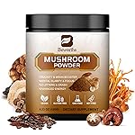Mushroom Coffee - Lions Mane Mushroom Powder Instant Coffee with Lion\'s Mane, Reishi, Chaga, Cordyceps, and Turkey Tail - Mushroom Coffe Alternative for Energy, Mental Clarity & Focus, Brain Booster