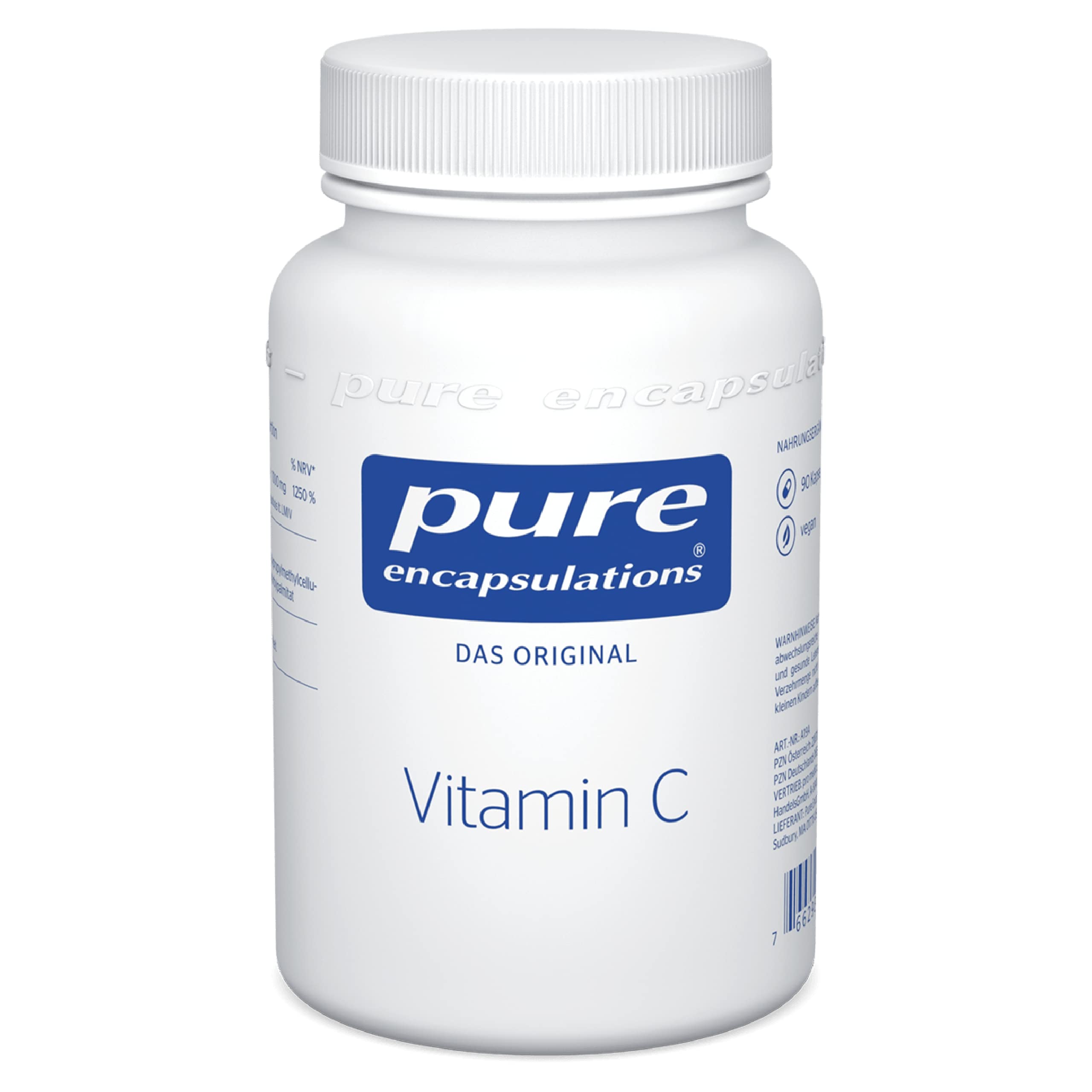 Pure Encapsulations - Vitamin C - 1000 mg hochdosiertes Vitamin C für Immunsystem und Kollagen - 90 Kapseln