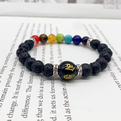 Miniatura 5 de ZMANYIJEW Pulsera Arus 7 Chakras Original 7 Chakra Pulsera con piedras reales Chakra Pulseras para mujeres y hombres