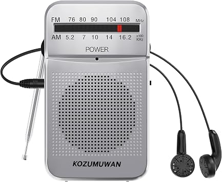 Radio, Small Pocket, AM FM Compatible, Wide FM Compatible, 2-Band Receiver, Long Lasting, Portable, For Commuting, Minnie Radio, Disaster Prevention Radio, Vertical Type, Speaker Included